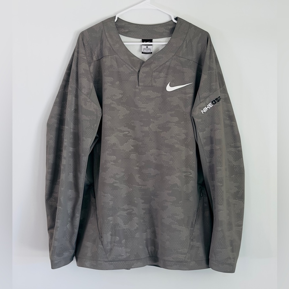 Nike Baseball Men's Camouflage‎ Gray Windbreaker Pullover Rare